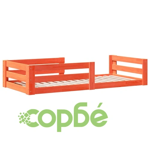 Рамка за легло без матрак, восъчнокафяв, 90x190 см, бор масив ➤ топ цена ➤ sorbe.bg