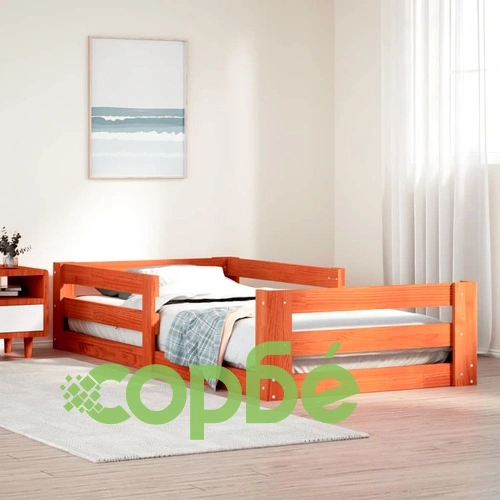 Рамка за легло без матрак, восъчнокафяв, 90x190 см, бор масив ➤ топ цена ➤ sorbe.bg