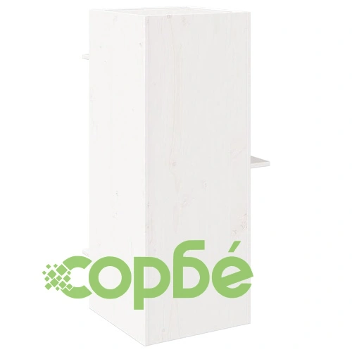 Къща за котки бяла 43x43x90 cm масивна дървесина бор ➤ топ цена ➤ sorbe.bg