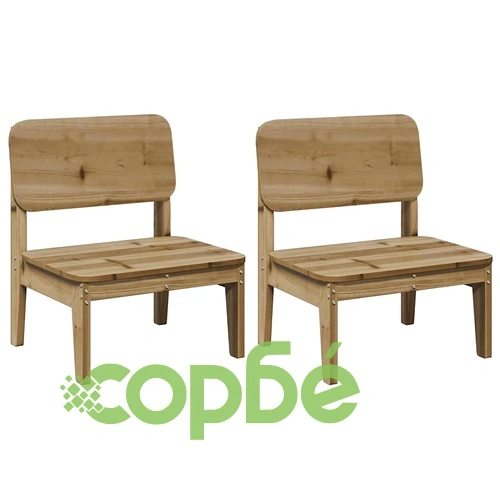 Градински столове 2 бр. 60x52,5x72 cm Импрегнирано дърво Бор ➤ топ цена ➤ sorbe.bg