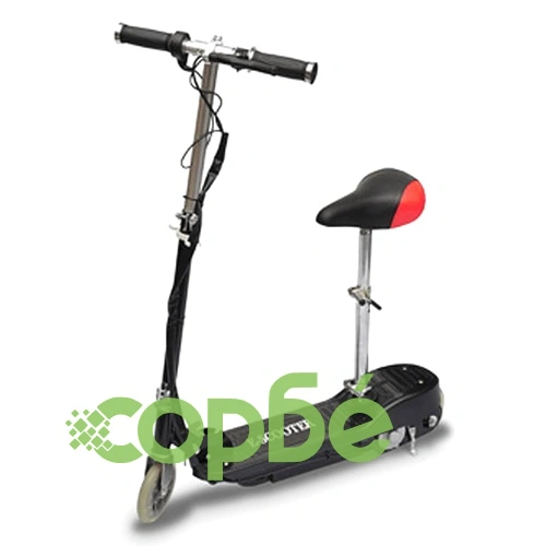 Електрическа тротинетка със седалка, 120 W, черна ➤ топ цена ➤ sorbe.bg
