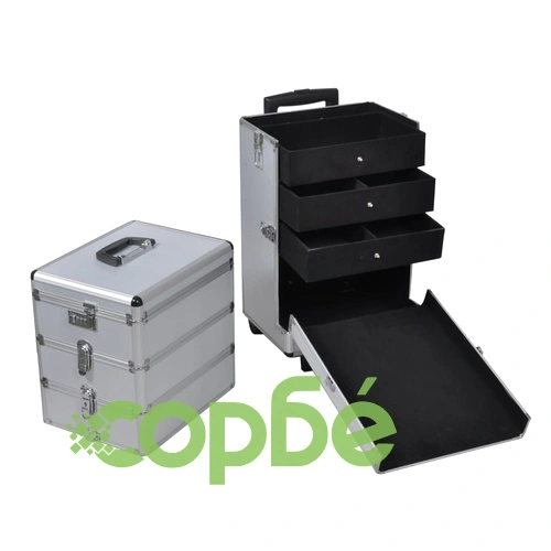 5 в 1 Мултифункционална алуминиева кутия на колела, цвят сребърен ➤ топ цена ➤ sorbe.bg