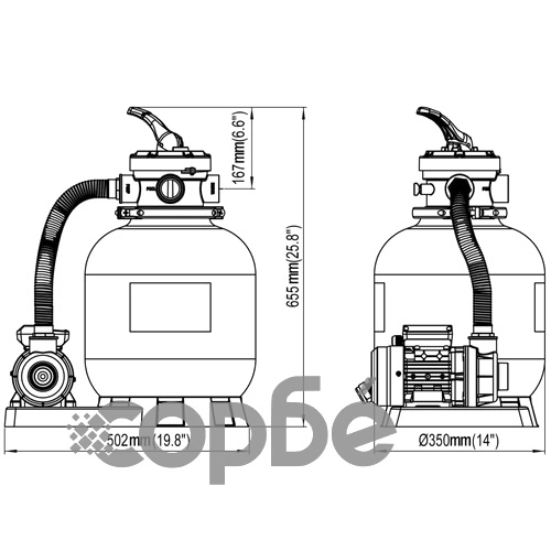 Пясъчна филтърна помпа, 600 W, 17000 л/ч ➤ топ цена ➤ sorbe.bg