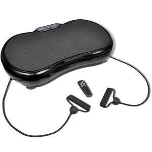 Вибрираща плоча за фитнес с въжета, малка, черна, 200 W