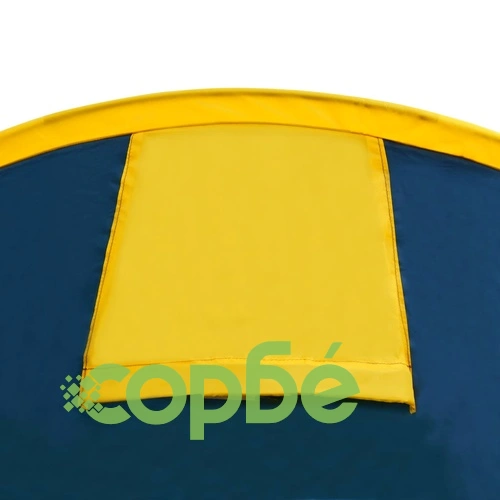 Къмпинг палатка, 4-местна, тъмносиня/жълта ➤ топ цена ➤ sorbe.bg