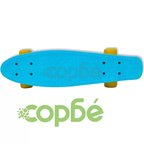 Ретро скейтборд със синя дъска и жълти колела ➤ топ цена ➤ sorbe.bg