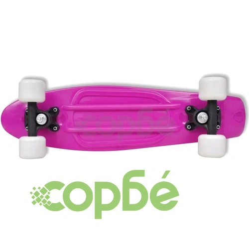 Ретро скейтборд с лилава дъска и бели колела ➤ топ цена ➤ sorbe.bg