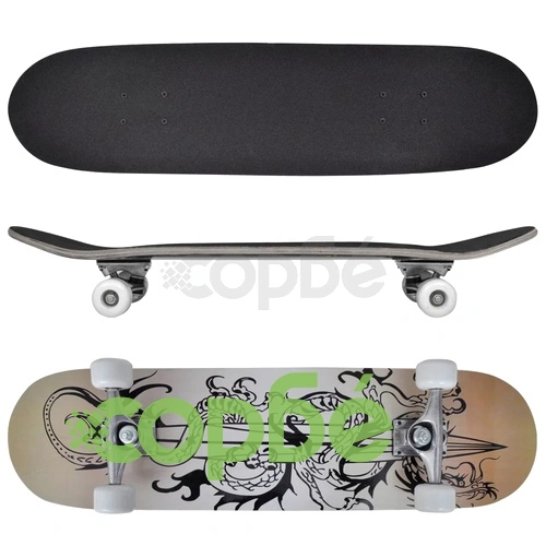 Скейтборд с 9 слоя клен, овална форма и драконов мотив 8