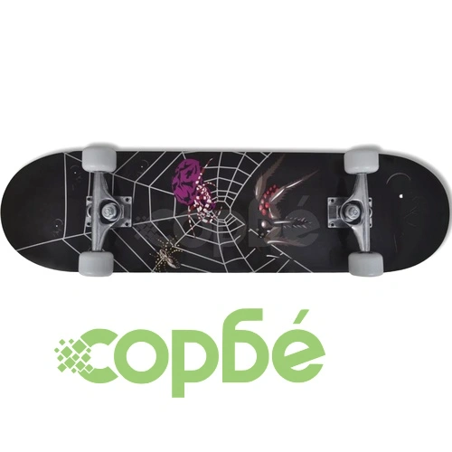 Скейтборд с 9 слоя клен, овална форма и мотив паяк, 8
