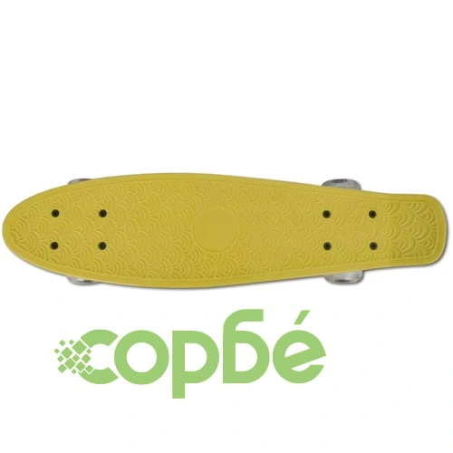 Ретро скейтборд, жълт, с LED колела ➤ топ цена ➤ sorbe.bg