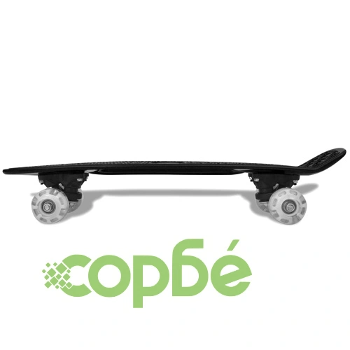 Черен ретро скейтборд със светодиодни колела ➤ топ цена ➤ sorbe.bg