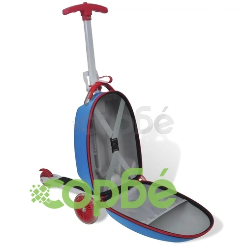 Скутер за деца с куфарче за багаж, син ➤ топ цена ➤ sorbe.bg