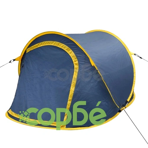 Pop-up къмпинг палатка, 2-местна, тъмносиня/жълта ➤ топ цена ➤ sorbe.bg