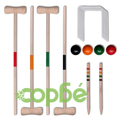 Комплект от 4 дървени крокет стика   ➤ топ цена ➤ sorbe.bg