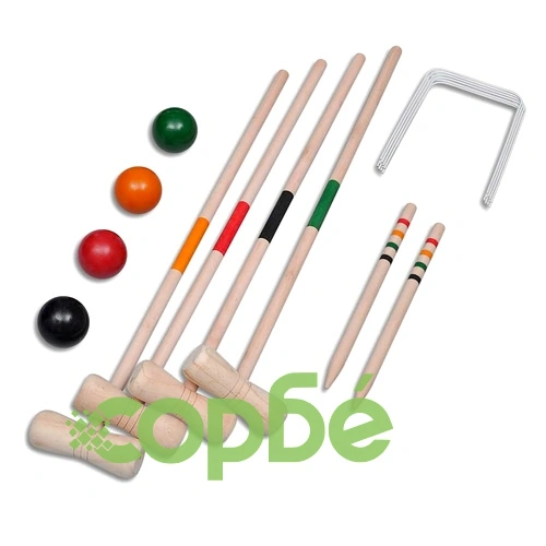 Комплект от 4 дървени крокет стика   ➤ топ цена ➤ sorbe.bg
