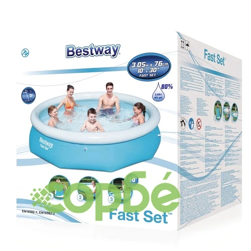 Bestway Fast Set Кръгъл надуваем басейн, 305x76 см, 57266 ➤ топ цена ➤ sorbe.bg