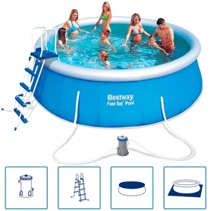 Bestway Fast Set Комплект кръгъл надуваем басейн, 457x122 см, 57289