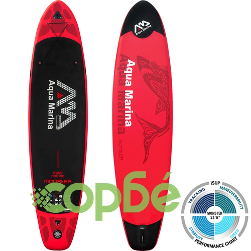 Aqua Marina SUP борд Monster, червен, 365x82x15 см ➤ топ цена ➤ sorbe.bg
