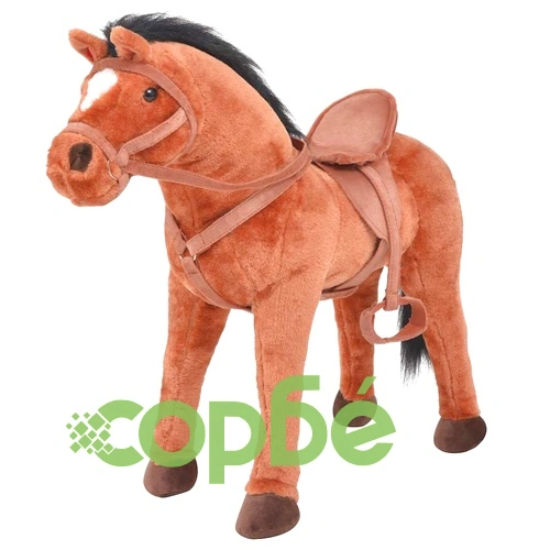 Плюшено детско конче за яздене, кафяво ➤ топ цена ➤ sorbe.bg