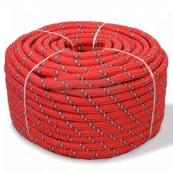 Морско въже, полипропилен, 12 мм, 50 м, червено