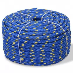 Морско въже, полипропилен, 8 мм, 100 м, синьо