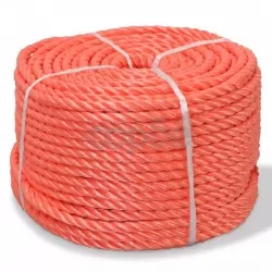 Усукано въже, полипропилен, 10 мм, 100 м, оранжево