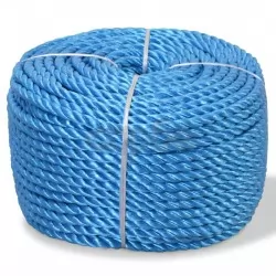Усукано въже, полипропилен, 10 мм, 100 м, сино