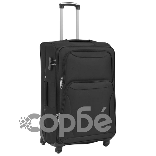 Комплект от 3 броя меки куфари на колелца, черни на топ цена от sorbe.bg Комплект от 3 броя меки куфари на колелца, черни ➤ топ цена ➤ sorbe.bg