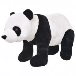 Плюшена панда за яздене черно и бяло XXL