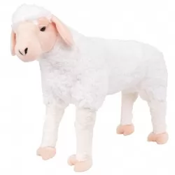Плюшена детска овца за яздене бяла XXL