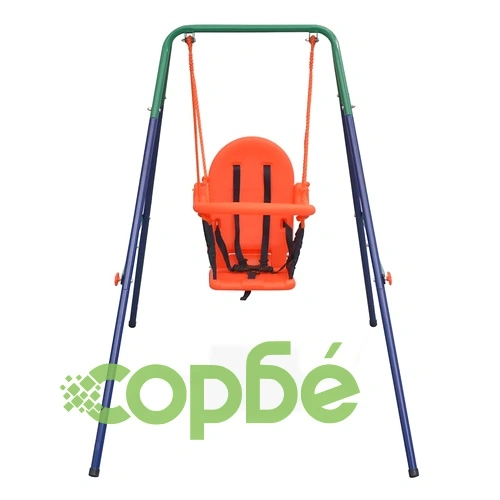 Детска люлка за двора с колан за безопасност, оранжева ➤ топ цена ➤ sorbe.bg