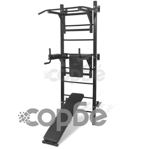 Мултифункционална фитнес стойка за набиране, черна ➤ топ цена ➤ sorbe.bg