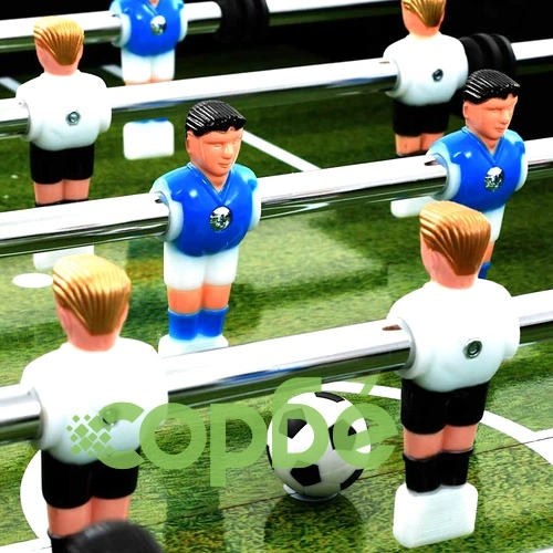 Футболна маса, стомана, 60 кг, 140x74,5x87,5 см, черна ➤ топ цена ➤ sorbe.bg