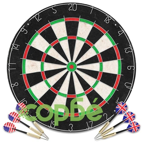 Професионална дартс мишена от сизал с 6 стрелички и протектор ➤ топ цена ➤ sorbe.bg