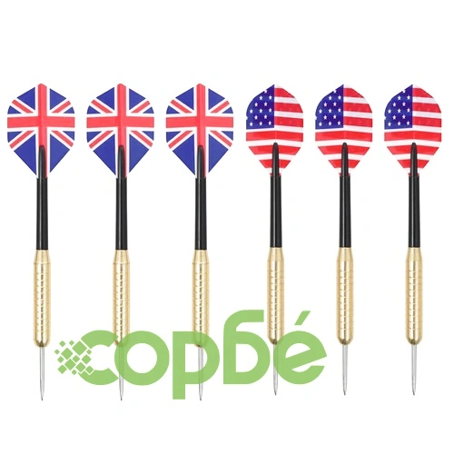 Професионална дартс мишена от сизал с 6 стрелички и протектор ➤ топ цена ➤ sorbe.bg