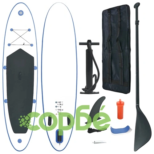 Комплект надуваем стендъп падъл борд, синьо и бяло ➤ топ цена ➤ sorbe.bg
