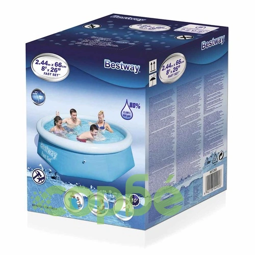 Bestway Fast Set Кръгъл надуваем басейн, 244x66 см, 57265 ➤ топ цена ➤ sorbe.bg