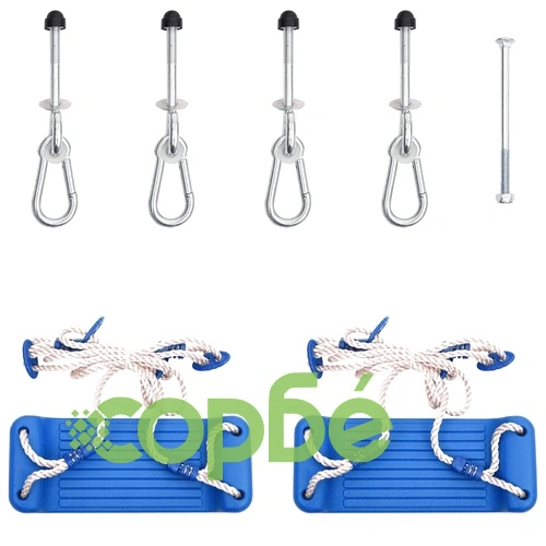 Детски люлки с въжета, 2 бр, сини, 37x15 см, полиетилен ➤ топ цена ➤ sorbe.bg