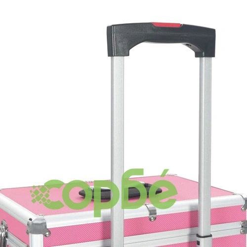 Куфар за грим на колелца, алуминий, розов ➤ топ цена ➤ sorbe.bg