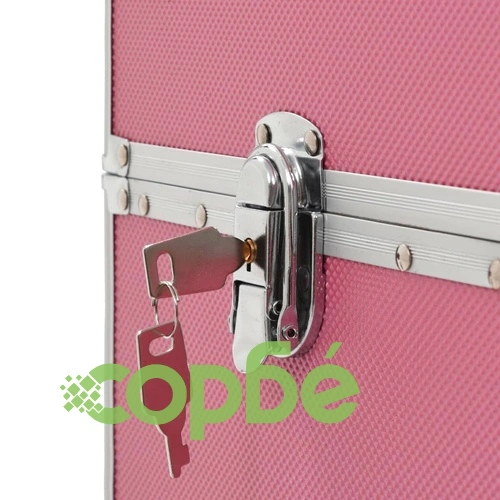 Куфар за грим на колелца, алуминий, розов ➤ топ цена ➤ sorbe.bg