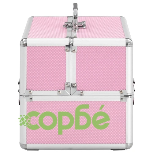 Куфар за гримове, 22x30x21 см, розов, алуминий  ➤ топ цена ➤ sorbe.bg