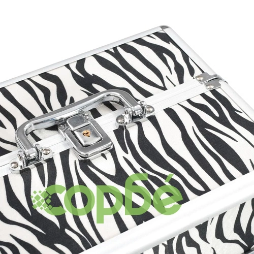 Куфар за гримове, 22x30x21 см, с шарки на зебра, алуминий  ➤ топ цена ➤ sorbe.bg