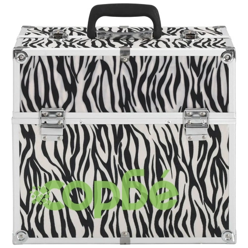 Куфар за гримове, 37x24x35 см, с шарки на зебра, алуминий ➤ топ цена ➤ sorbe.bg