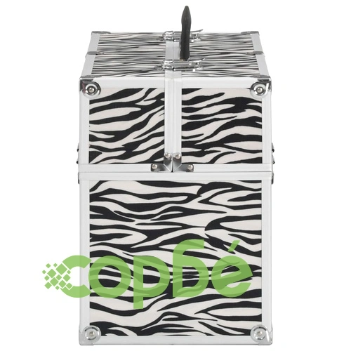 Куфар за гримове, 37x24x35 см, с шарки на зебра, алуминий ➤ топ цена ➤ sorbe.bg