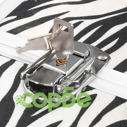 Куфар за гримове, 37x24x35 см, с шарки на зебра, алуминий ➤ топ цена ➤ sorbe.bg