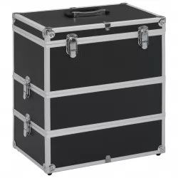 Куфар за гримове, 37x24x40 см, черен, алуминий