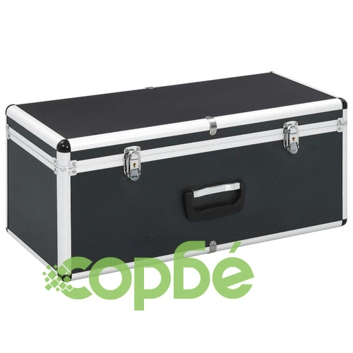 Куфари за съхранение, 2 бр, черни, алуминий  ➤ топ цена ➤ sorbe.bg