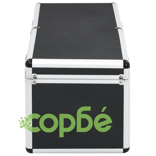 Куфари за съхранение, 2 бр, черни, алуминий  ➤ топ цена ➤ sorbe.bg