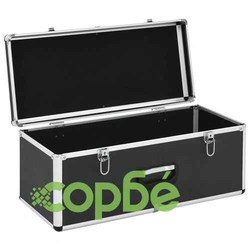 Куфари за съхранение, 2 бр, черни, алуминий  ➤ топ цена ➤ sorbe.bg