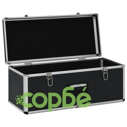 Куфари за съхранение, 3 бр, черни, алуминий ➤ топ цена ➤ sorbe.bg